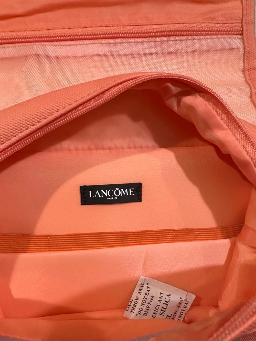 NEW, Lancome Paris Theme Coral Three Compartment Travel Cosmetic Bag